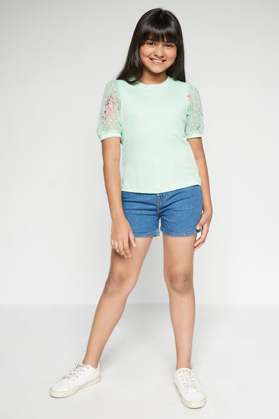 Blue Denim Shorts, Blue, image 1